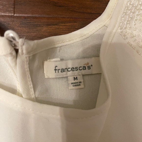 Francesca’s Cap Sleeve Beaded Blouse Size M - Picture 2 of 4